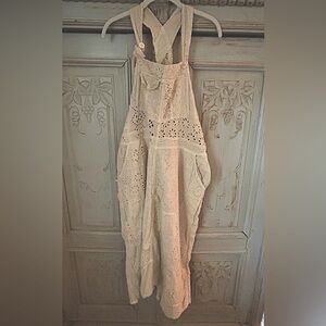 Magnolia Pearl Frankie Overalls in Eyelet Patchwork